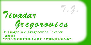 tivadar gregorovics business card